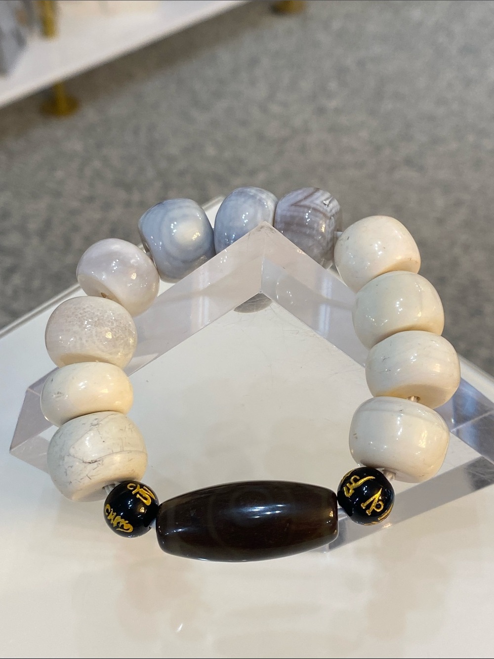 Stone beaded bracelet